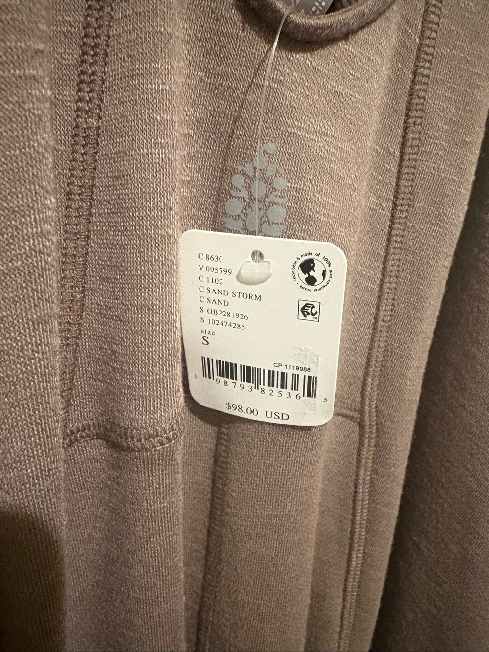 Free People Take It Easy One-Piece Small Sand Storm NWT - Picture 6 of 7